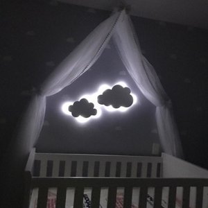 Kit 2 Luminárias para Quarto de Bebê Nuvens Decorativas Led Branco Frio