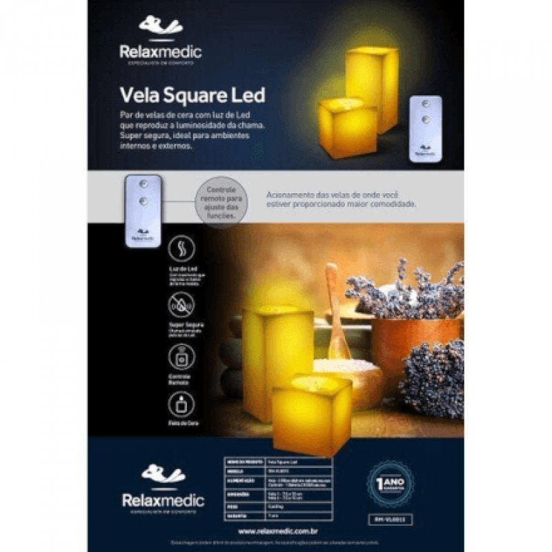 Conjunto Vela Square Led Relaxmed - RM-VL0015 - 4