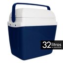 Ver imagem 2 de Caixa Térmica Cooler Azul 32 Litros Com Alça