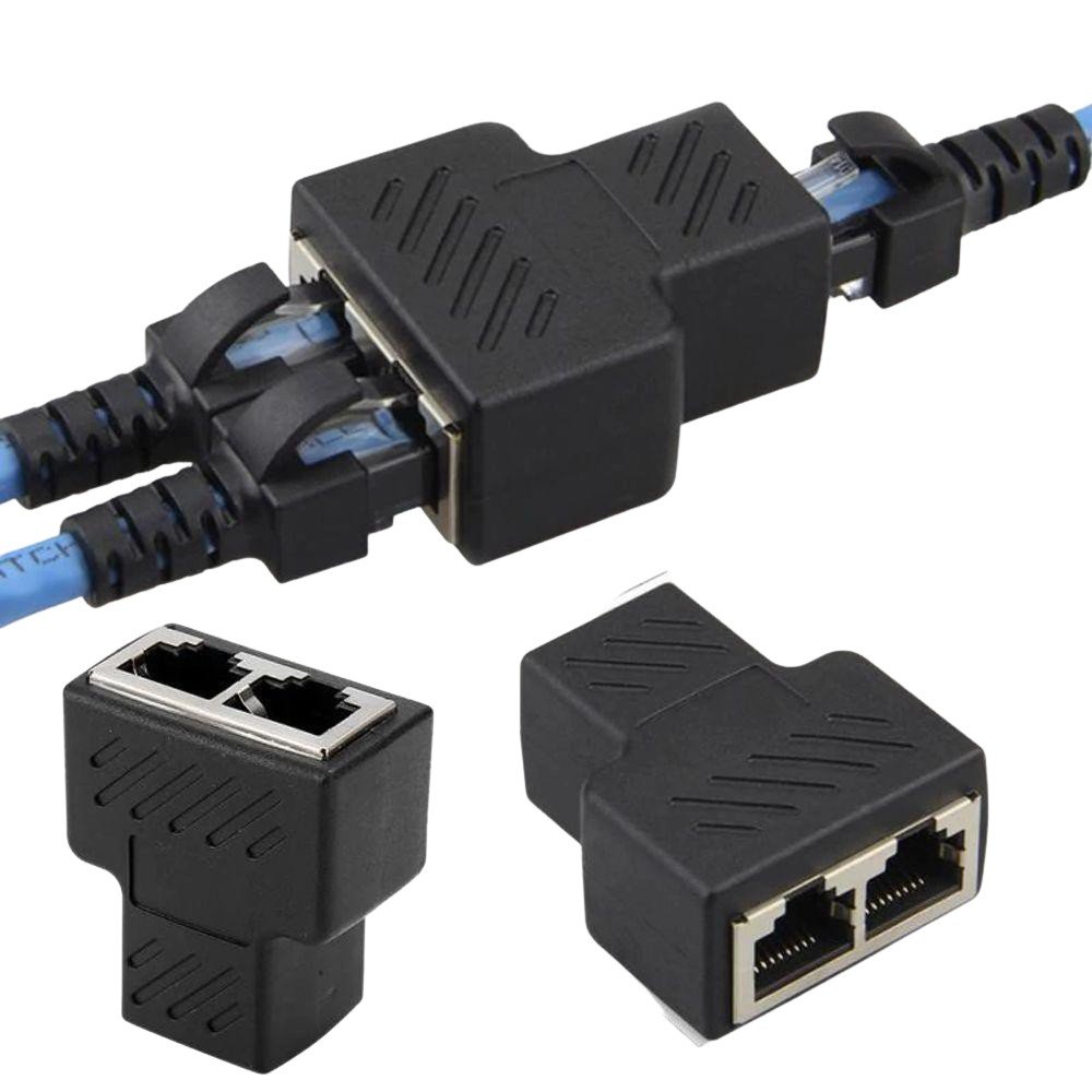 Emenda Rj45 Fêmea X 2 Fêmeas Cabo De Rede 8 Vias 1Xrj45 - 2