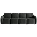 Ver imagem 2 de Sofá Cama Modulado Retrátil e Reclinável Decorativo Varsóvia 356cm Veludo Cinza Chumbo G33 - Gran Be