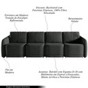 Ver imagem 3 de Sofá Cama Modulado Retrátil e Reclinável Decorativo Varsóvia 356cm Veludo Cinza Chumbo G33 - Gran Be