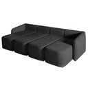 Ver imagem 5 de Sofá Cama Modulado Retrátil e Reclinável Decorativo Varsóvia 356cm Veludo Cinza Chumbo G33 - Gran Be