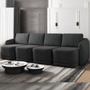 Ver imagem 1 de Sofá Cama Modulado Retrátil e Reclinável Decorativo Varsóvia 356cm Veludo Cinza Chumbo G33 - Gran Be