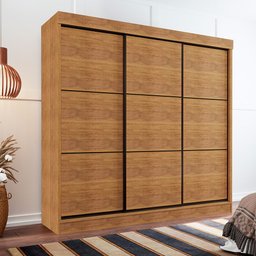 Guarda Roupa Casal 3 Portas de Correr 8 Gavetas Tókio Cedro - Saga Decor - 2