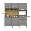 Ver imagem 5 de Armario de Cozinha Compacta 6 Portas 2 Gavetas Montesa - Freijó/gris