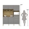 Armario de Cozinha Compacta 6 Portas 2 Gavetas Montesa - Freijó/gris - 4