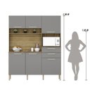 Ver imagem 4 de Armario de Cozinha Compacta 6 Portas 2 Gavetas Montesa - Freijó/gris