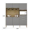 Ver imagem 2 de Armario de Cozinha Compacta 6 Portas 2 Gavetas Montesa - Freijó/gris