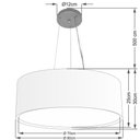 Ver imagem 2 de Lustre Pendente Cilíndrico Duplo Md-4126 Cúpula em Tecido 80x30cm Rustico Cinza - Bivolt