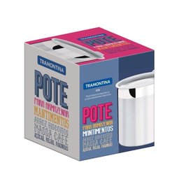 Pote Tramontina em ACO INOX para Mantimentos com Tampa Plastica 14 CM 2,3 L - 1