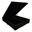 Ver imagem 2 de Cama Box Baú Queen com Blindagem Fabricação Própria Blindada - Corino - Preto