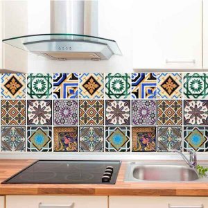 Papel de Parede Auto Adesivo Lavável Azulejo a0005