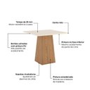 Ver imagem 6 de Conjunto Sala de Jantar Mesa Dora Tampo 90cm em Laca com 4 Cadeiras Dora Marrom/Nature/Off White/Amêndoa