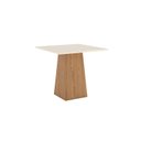 Ver imagem 7 de Conjunto Sala de Jantar Mesa Dora Tampo 90cm em Laca com 4 Cadeiras Dora Marrom/Nature/Off White/Amêndoa