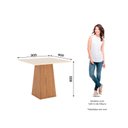 Ver imagem 3 de Conjunto Sala de Jantar Mesa Dora Tampo 90cm em Laca com 4 Cadeiras Dora Marrom/Nature/Off White/Amêndoa
