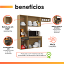 Ver imagem 4 de Armário de Cozinha Completa Suspenso com Balcão 6 Portas 1 Gaveta Belíssima Freijó / Grafite