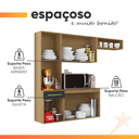 Ver imagem 5 de Armário de Cozinha Completa Suspenso com Balcão 6 Portas 1 Gaveta Belíssima Freijó / Grafite