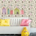 Ver imagem 1 de Papel de Parede Adesivo Lavável f0128 Floral Desenho Moderno