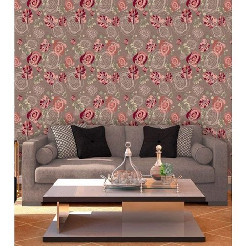 Papel de Parede Adesivo Lavável f0136 Floral Mosaico