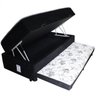 Cama Box Baú Solteiro Conjugada de Mola com Cama Auxiliar Bicama 3 em 1 Suede Preto - 1