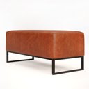 Ver imagem 6 de Puff Decorativo Para Sala de Estar Cléo W01 Base de Ferro 90 cm Couríssimo Camel - Lyam Decor