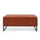 Ver imagem 3 de Puff Decorativo Para Sala de Estar Cléo W01 Base de Ferro 90 cm Couríssimo Camel - Lyam Decor