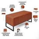 Ver imagem 4 de Puff Decorativo Para Sala de Estar Cléo W01 Base de Ferro 90 cm Couríssimo Camel - Lyam Decor