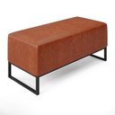 Ver imagem 2 de Puff Decorativo para Sala de Estar Cléo W01 Base de Ferro 90 cm Couríssimo Camel - Lyam Decor