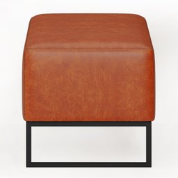 Puff Decorativo Para Sala de Estar Cléo W01 Base de Ferro 90 cm Couríssimo Camel - Lyam Decor - 7