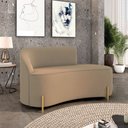 Ver imagem 2 de Sofá 2 Lugares Orgânico 140cm Pé Dourado Morgan Suede Marrom R D03 - D’Rossi