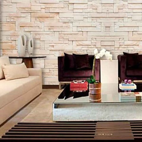 Papel de Parede Adesivo Lavável Pedra Canjiquinha Tijolo cpt0027