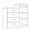 Ver imagem 4 de Cômoda Londres 2 Portas e 4 Gavetas Branco - Aramóveis