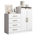 Ver imagem 1 de Cômoda Londres 2 Portas e 4 Gavetas Branco - Aramóveis