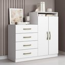 Ver imagem 2 de Cômoda Londres 2 Portas e 4 Gavetas Branco - Aramóveis