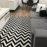 Tapete para Sala Geometrico Chevron Preto Com Cru - 200x132 Comercial Textil 32480 - 1