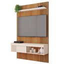 Ver imagem 1 de Painel Selina Ripado para TV até 45 com Porta de Correr e Prateleira MDP Freijo/OffWhite G11 - Gran