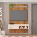 Ver imagem 2 de Painel Selina Ripado para TV até 45 com Porta de Correr e Prateleira MDP Freijo/OffWhite G11 - Gran