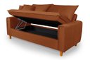 Ver imagem 3 de Sofa Living com Bau Multiuso 3 Lugares Suede Pes em Madeira: Terracota