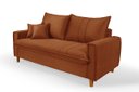 Ver imagem 1 de Sofa Living com Bau Multiuso 3 Lugares Suede Pes em Madeira: Terracota