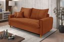Ver imagem 2 de Sofa Living com Bau Multiuso 3 Lugares Suede Pes em Madeira: Terracota