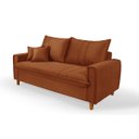 Ver imagem 1 de Sofa Living com Bau Multiuso 3 Lugares Suede Pes em Madeira: Terracota