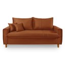 Ver imagem 4 de Sofa Living com Bau Multiuso 3 Lugares Suede Pes em Madeira: Terracota