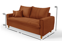 Ver imagem 6 de Sofa Living com Bau Multiuso 3 Lugares Suede Pes em Madeira: Terracota