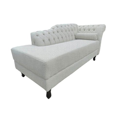 Recamier Decorativo Divã Styllus Lado Esquerdo Linho Bege