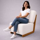 Ver imagem 3 de Poltrona Rafaela Confortável Sofisticada Sala Bouclê Branco