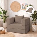 Ver imagem 1 de Poltrona Cama Modular Mold Boucle Reclinável Marrom com Almofada Loja Sheep