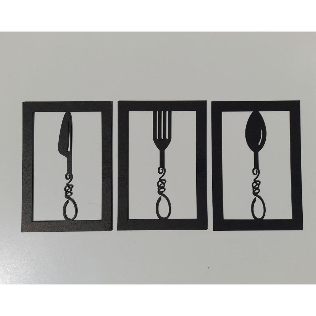 Quadro Decorativo Vazado Café 3mm Preto:29cm Altura X 24,5cm Largura