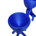 Ver imagem 3 de Kit 2 Vasos Sentados 15 Cm Suculentas Robert Plant Decoração Decorativo Azul Metálico