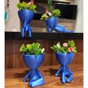 Ver imagem 2 de Kit 2 Vasos Sentados 15 Cm Suculentas Robert Plant Decoração Decorativo Azul Metálico